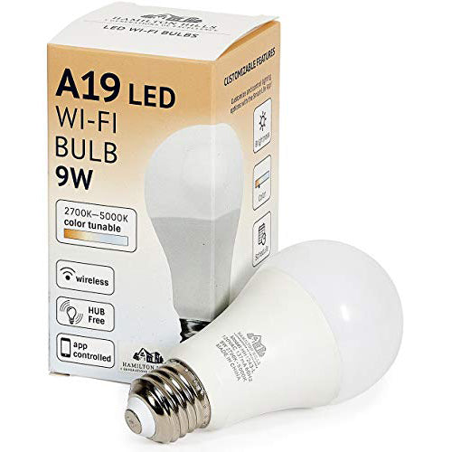 Hamilton Hills Led Smart Bulb Dimmable A19 E26 Smart Home Certified