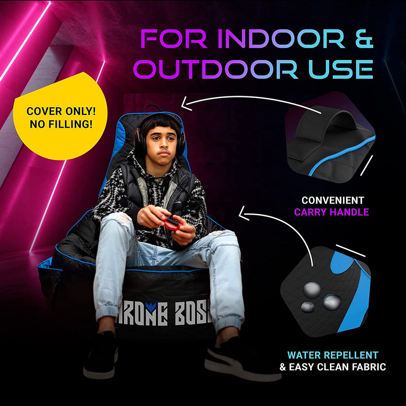Premium Gaming Bean Bag Chair for Adults Black/Blue