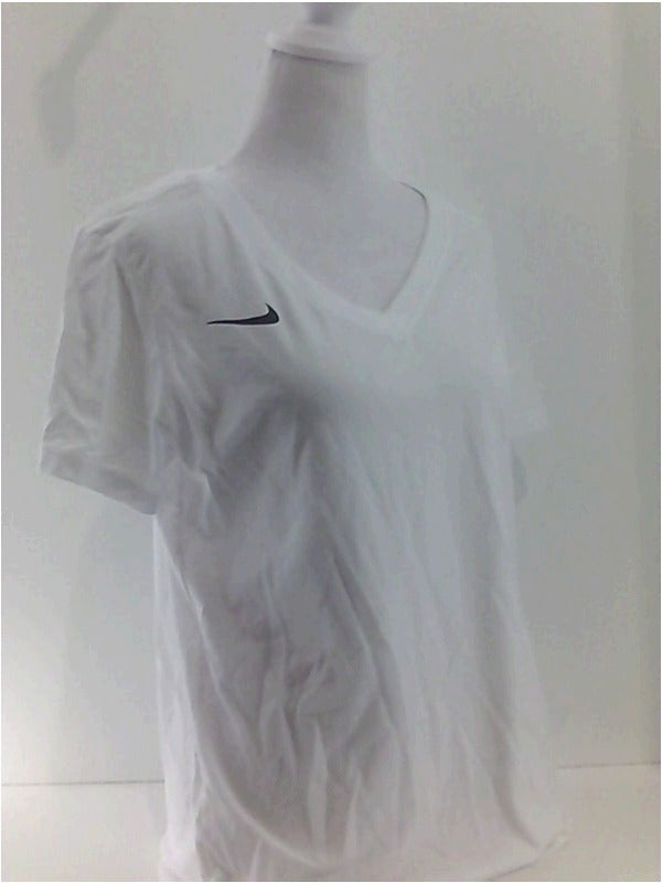Nike Womens Dry Short Sleeve V-Neck T-Shirt (White Small) Size Small