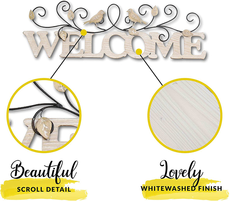 Welcome Sign for Front Door-Large Wooden Welcome Sign for Front Door Decorations