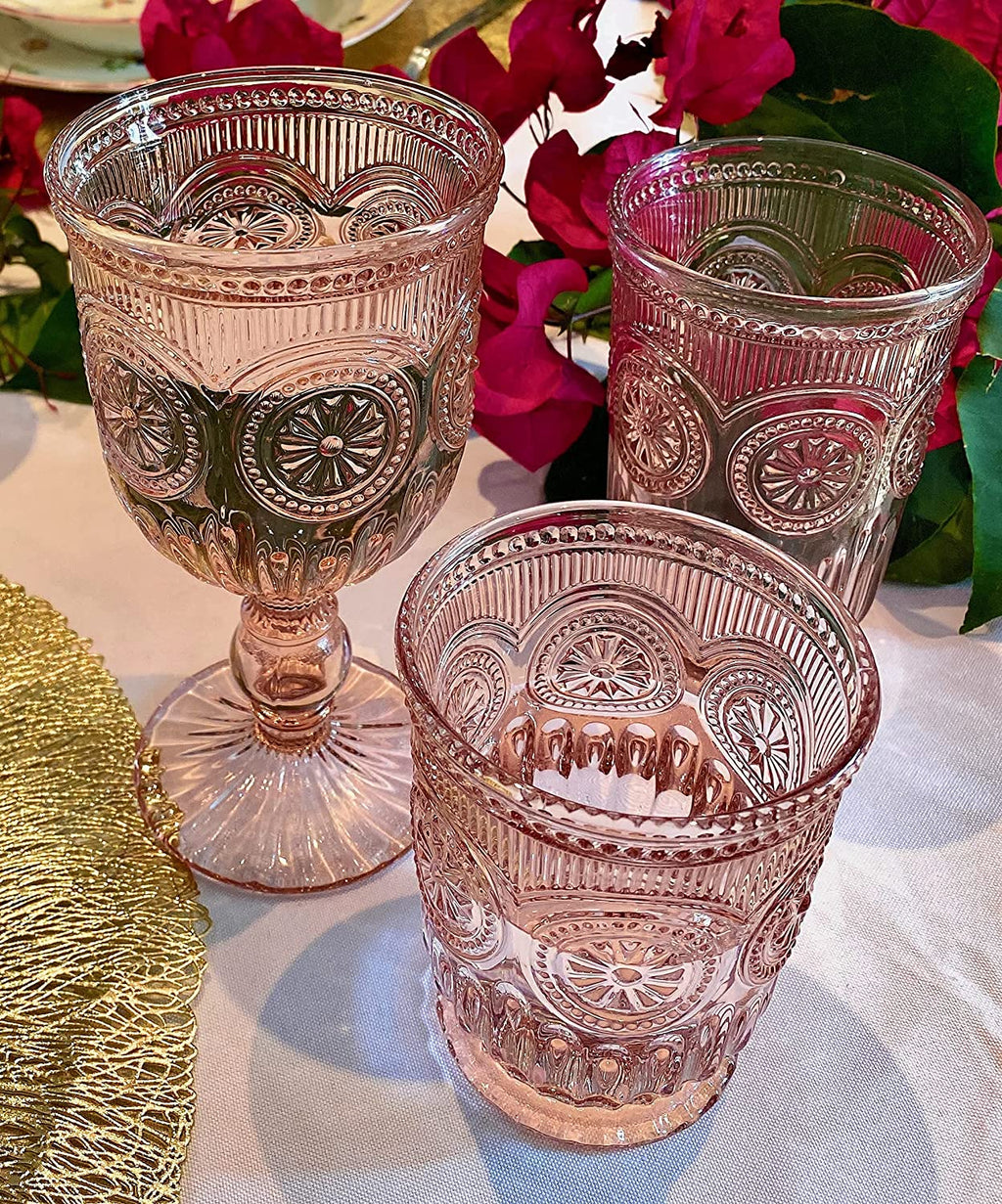 Yungala Pink Wine Glasses set of 6 pink goblets