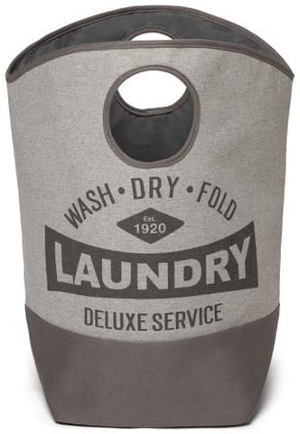 Laundry Hamper Grey Basket With Handles 24 X 24 Inch Grey