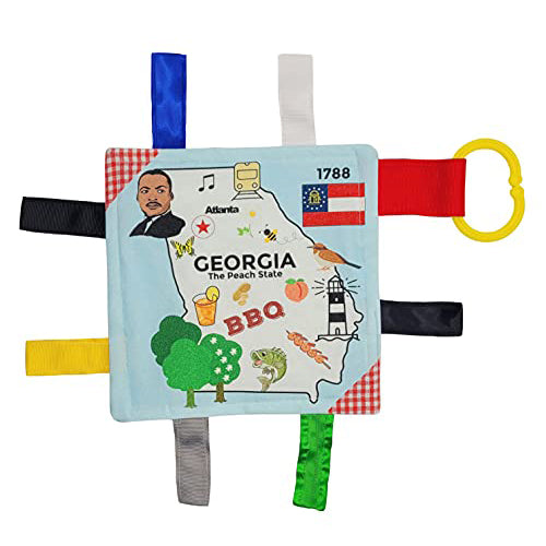 The Learning Lovey Georgia Baby Crinkle Tag Toy Tummy Time Sensory Play Travel