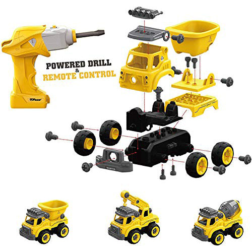 Remote Control Car Stem Toys for Boys & Girls Construction Truck