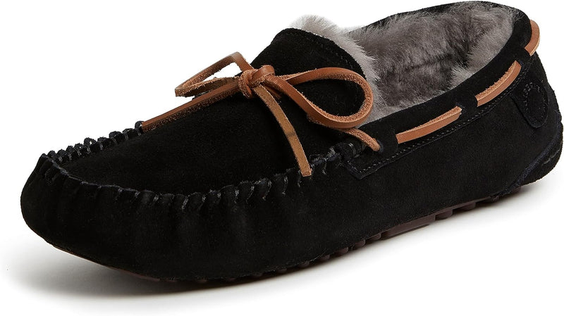 Fireside by Dearfoams Men's Victor Tie Slipper Black 8 Size 8 Pair of Shoes