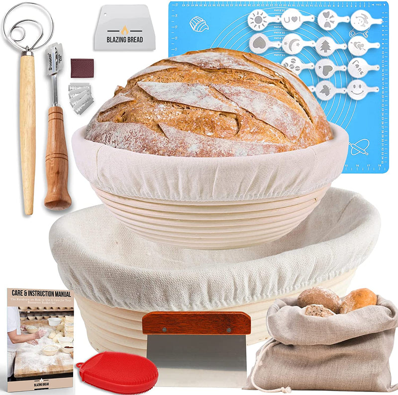 Complete Bread Banneton Proofing Basket Kit