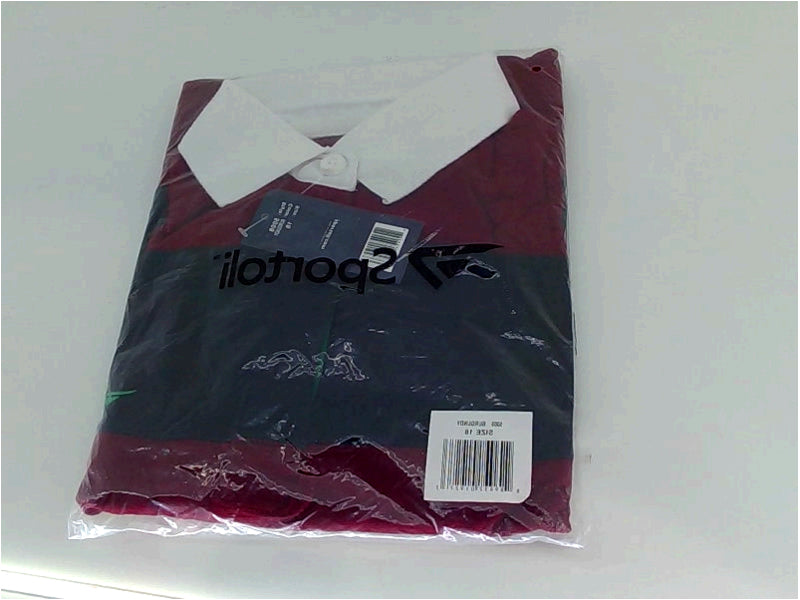 Sportoli Boys 5008 Long Sleeve Polo Shirt Color Burgundy Size Medium T-Shirt