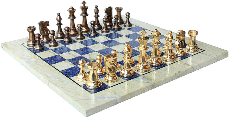 Stonkraft 15 X 15 Inch Collectible Chess Game Board Set Made Australian Marble