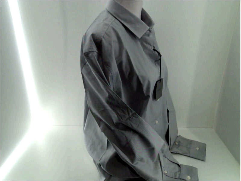 Lafaurie Mens Caipi Regular Long Sleeve Dress Shirt Size Large Blanc Anthracite