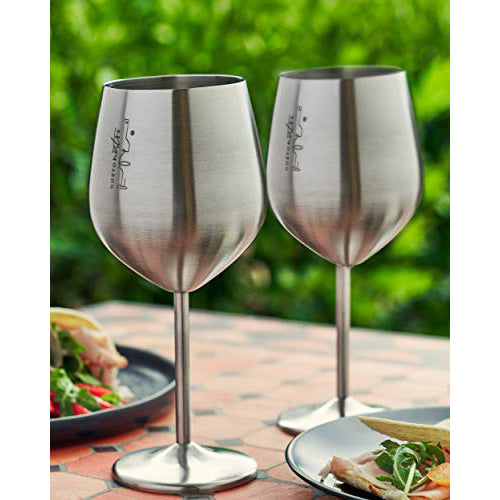 Gusto Nostro Stainless Steel Wine Glass - 18 oz - Cute, Unbreakable Wi