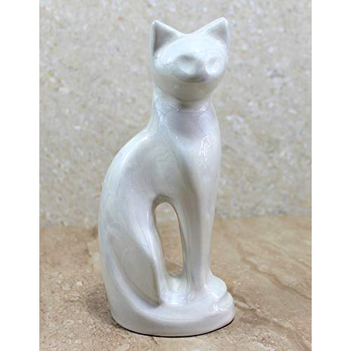 Esplanade Pet Cat Cremation Urn Memorials Urn Container Jar Pot White