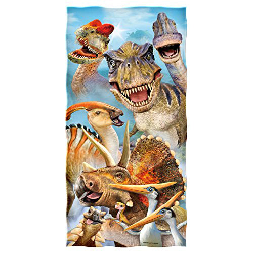 Dawhud Direct Selfie Dinosaur Beach Towel Print 30x60 Inch Pool Dinosaurs Selfie