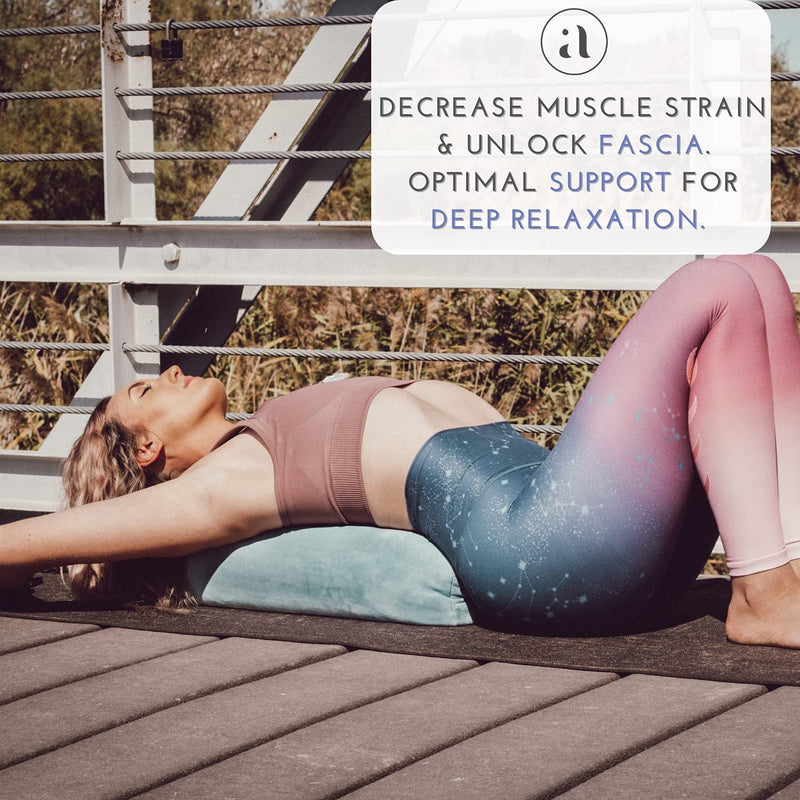 AJNA Yoga Bolster Pillow Vegan Suede Celestite Crystal