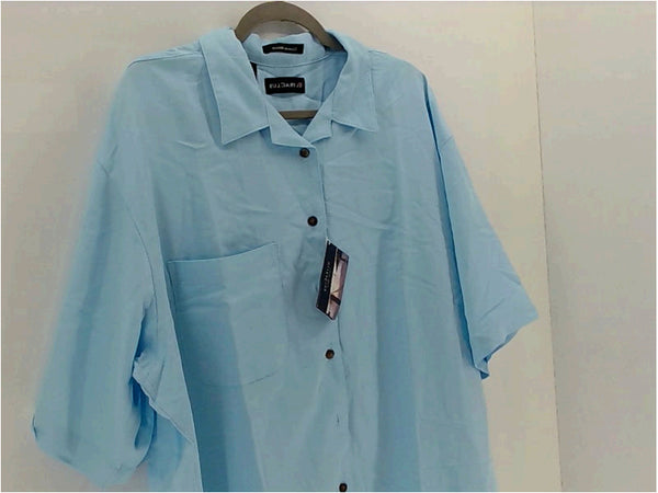 Ultraclub Mens Regular Short Sleeve Dress Shirt Size XLarge Light Blue