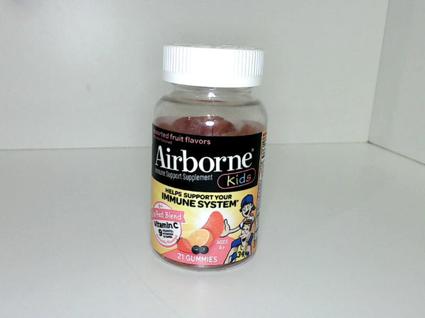 Airborne Kids 500mg Vit C Gummies Immune Zinc Antioxidants 21 Fruit Flavor