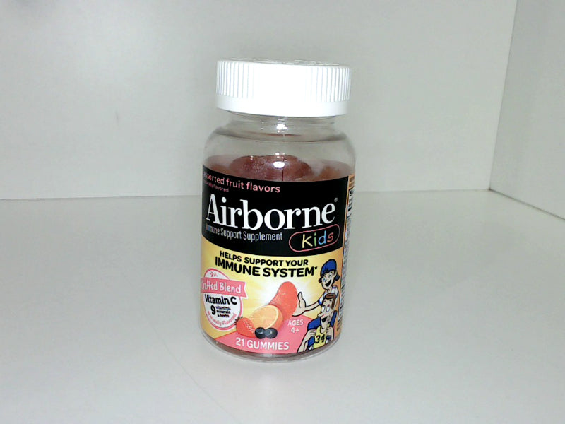 Airborne Kids 500mg Vit C Gummies Immune Zinc Antioxidants 21 Fruit Flavor