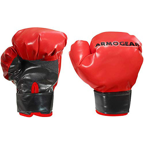 ArmoGear Kids Boxing Gloves with Easy Closure Fits Kids & Teens Red black