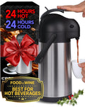 Airpot Coffee Carafe 74 Oz 24 Hr Hot Drink Dispenser Stainless Steel Insulated