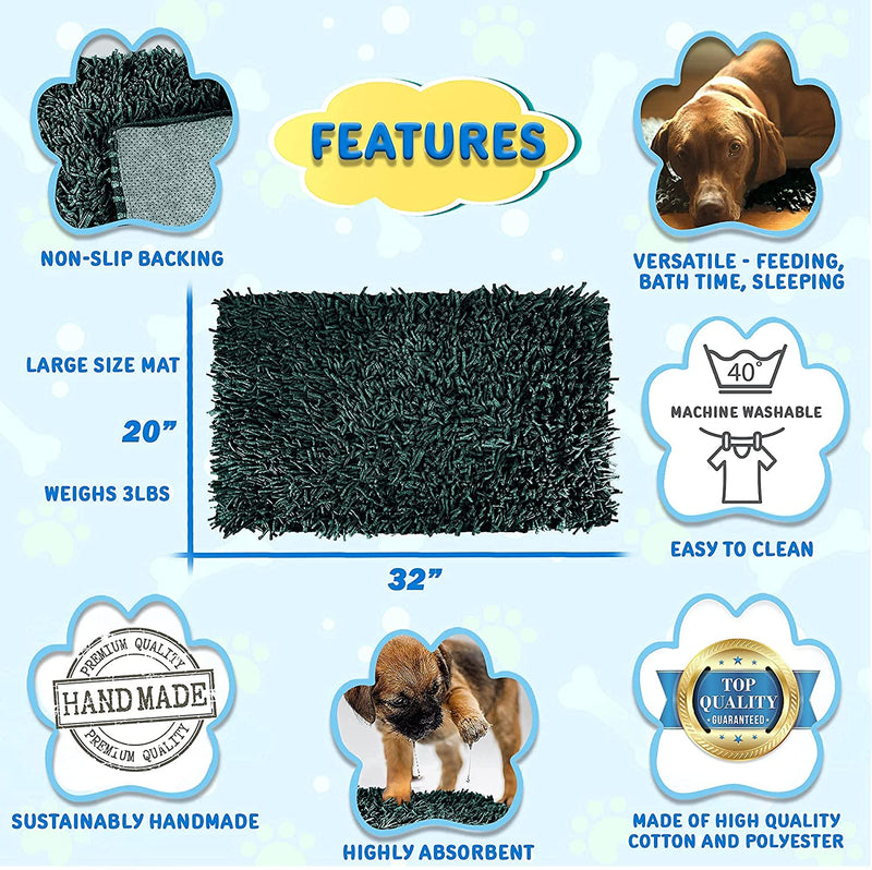 Jayayelle Large Snuffle Mat for Dogs A Natural Foraging 32"x20" Gray