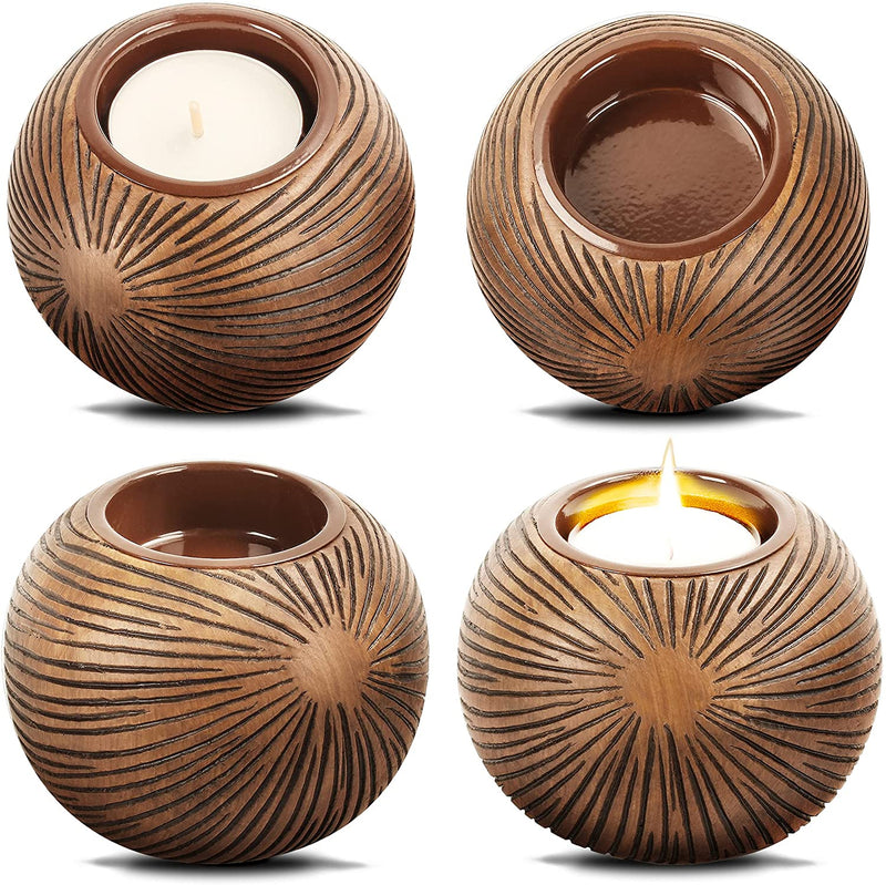 KiiZYs 4 piece Brown Modern Tealight Candle Holders