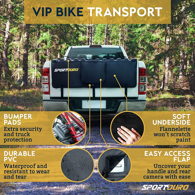 Sportouro Tailgate Bike Pads for Truck 5 Bike Rack for Truck Tailgate Pad