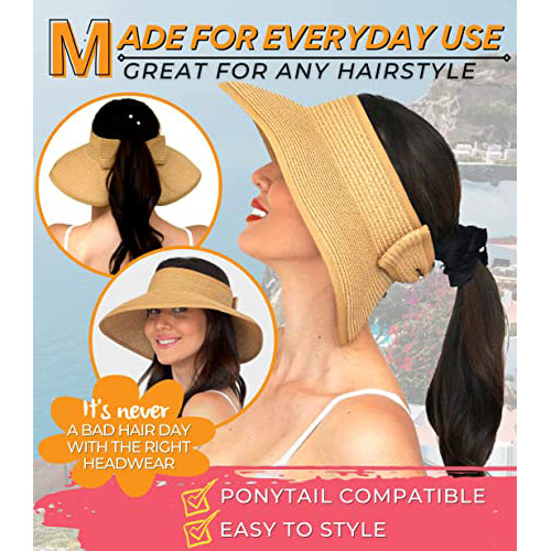 GearTOP Roll Up Sun Hat for Women - Wide Brim Foldable Beach Sun Hats